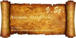 Valdman Szilárd névjegykártya